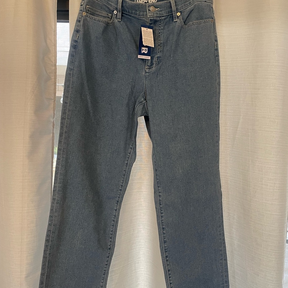 Lands' End Women's Straight Leg Jeans - Blue